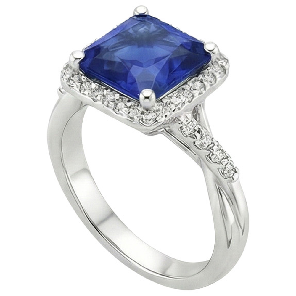 echter round saphir 4Karat ring Draufsicht