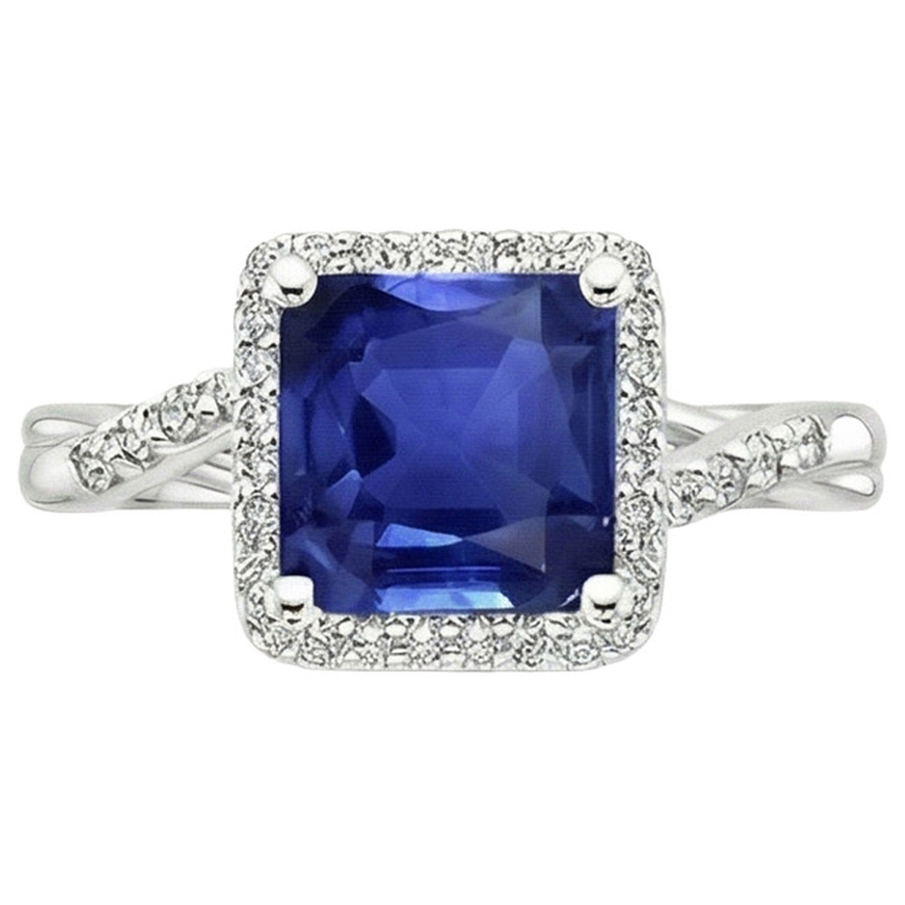 echter round saphir 4Karat ring Detailansicht