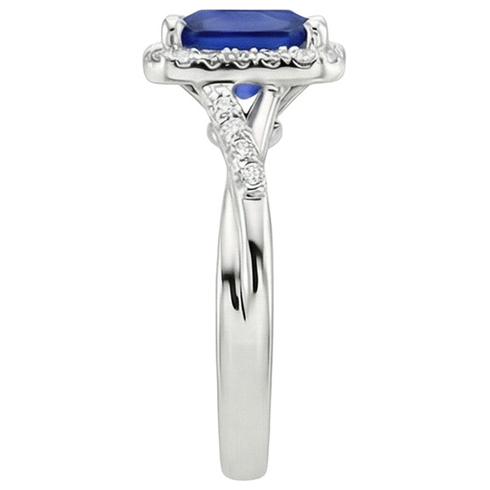 echter round saphir 4Karat ring Profilansicht