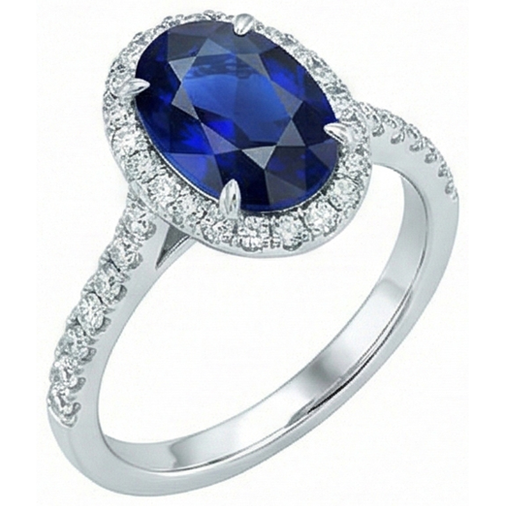 echter oval diamant 7.50Karat ring Seitenansicht