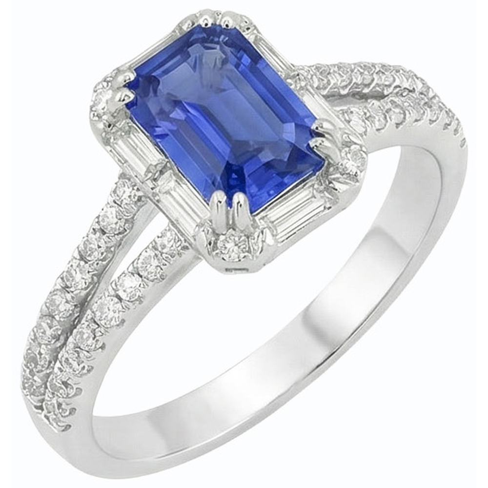 echter baguette diamant 3Karat ring Seitenansicht