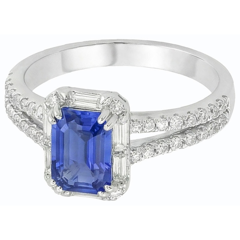 echter baguette diamant 3Karat ring Detailansicht