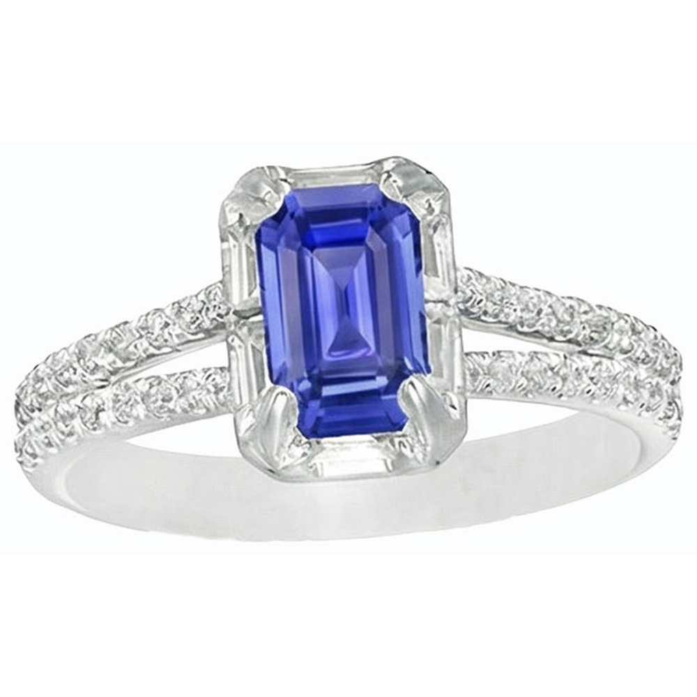 echter baguette diamant 3Karat ring Profilansicht