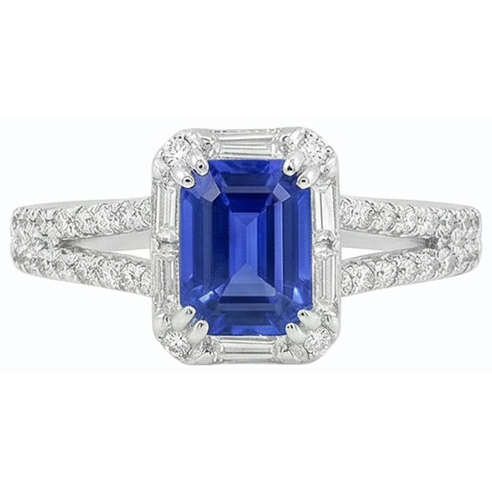 echter baguette diamant 3Karat ring auf Weiß