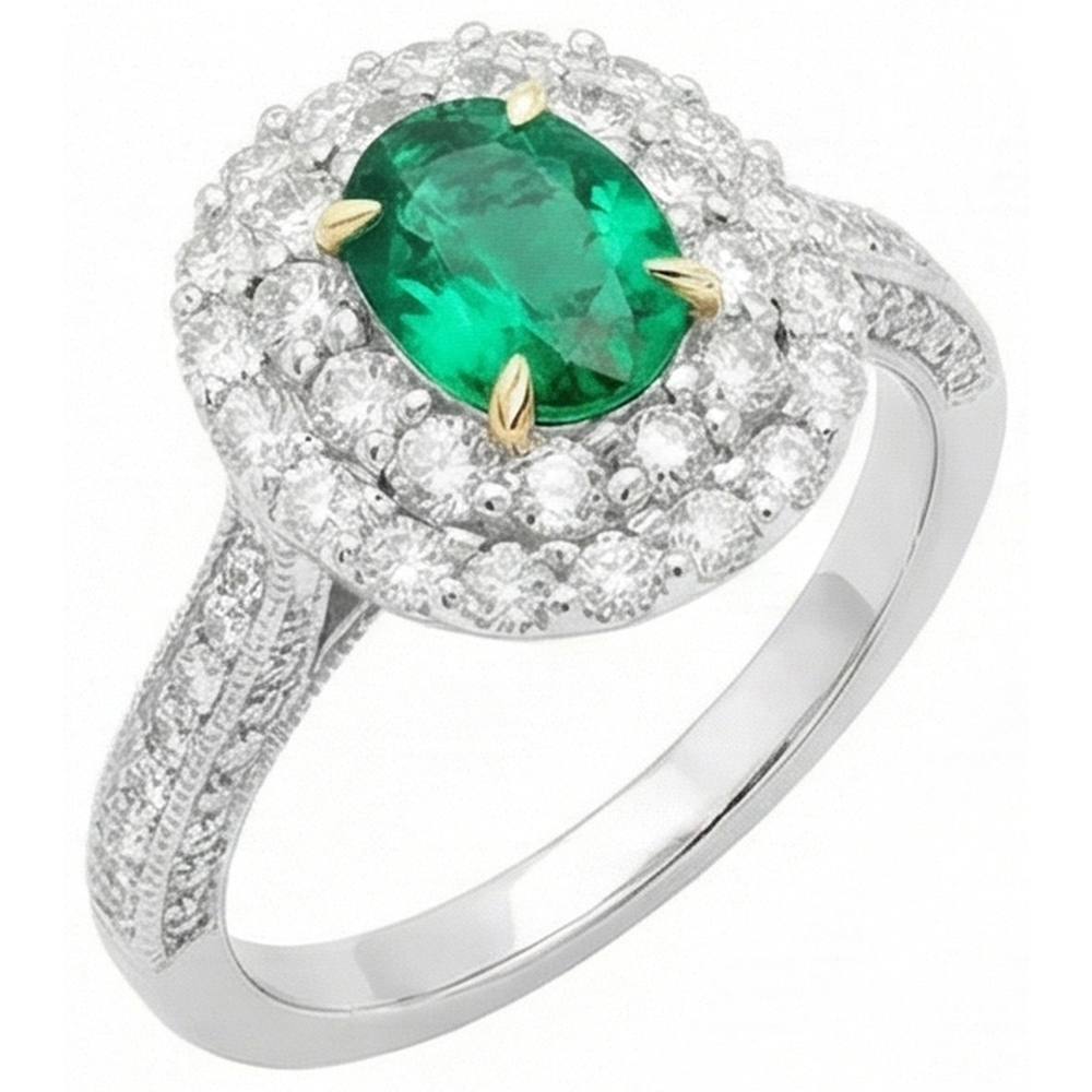 Echter Smaragd Farbstein-Ring – Seitenansicht