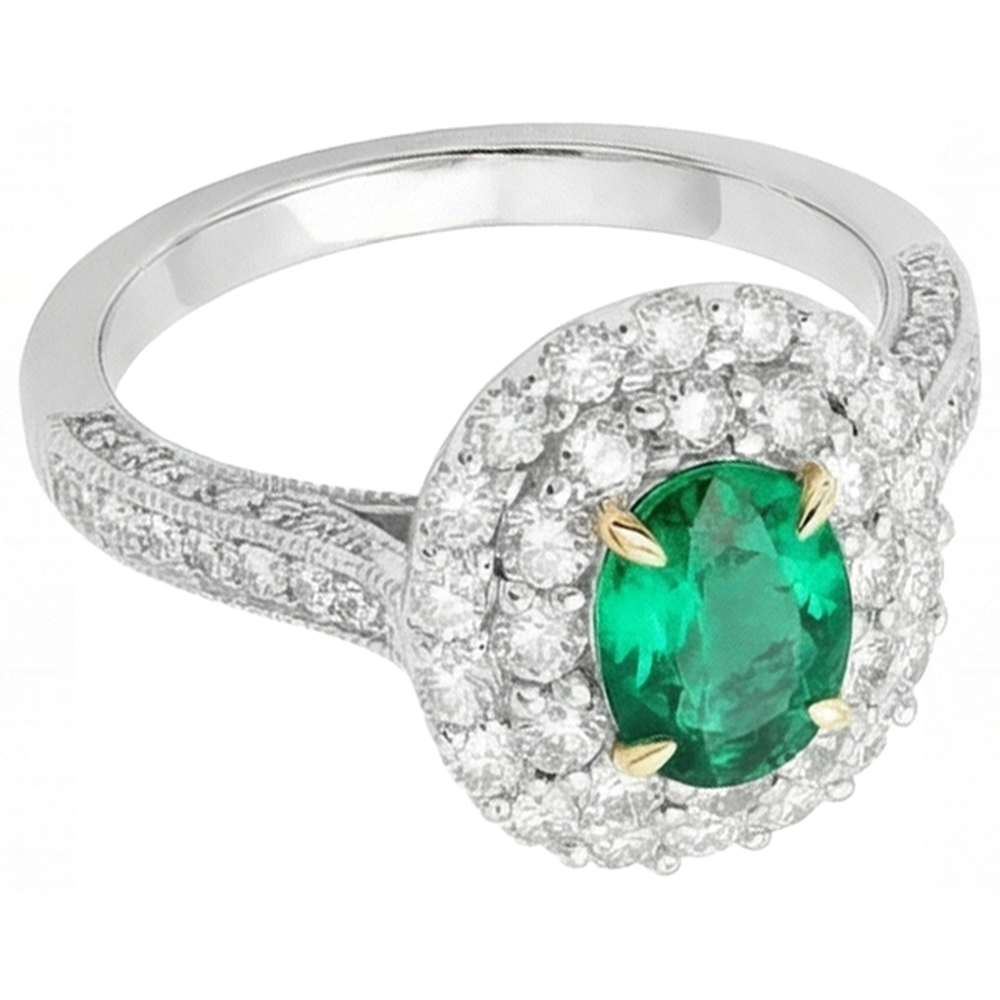 Echter Smaragd Farbstein-Ring – Profilansicht