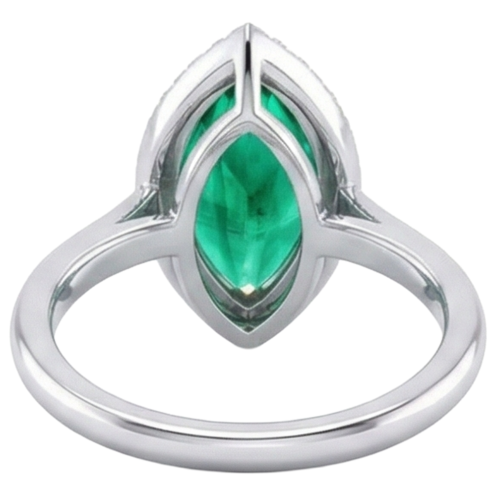 Authentischer Kolumbianischer Smaragd Farbstein-Ring – Draufsicht