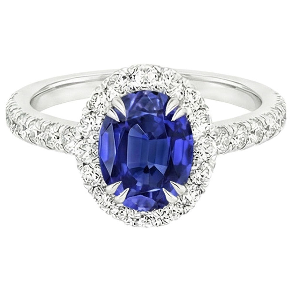 echter oval diamant 5.50Karat ring Draufsicht