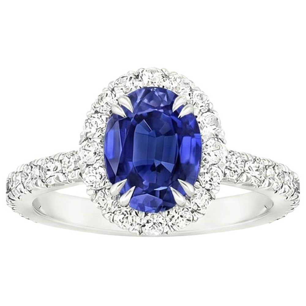 echter oval diamant 5.50Karat ring Profilansicht