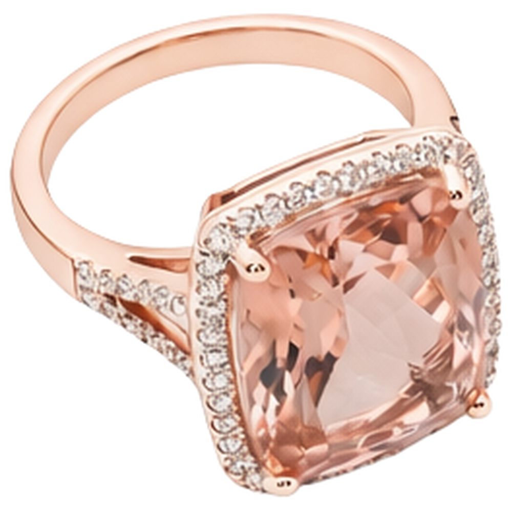 echter round morganit 13.90Karat ring Detailansicht