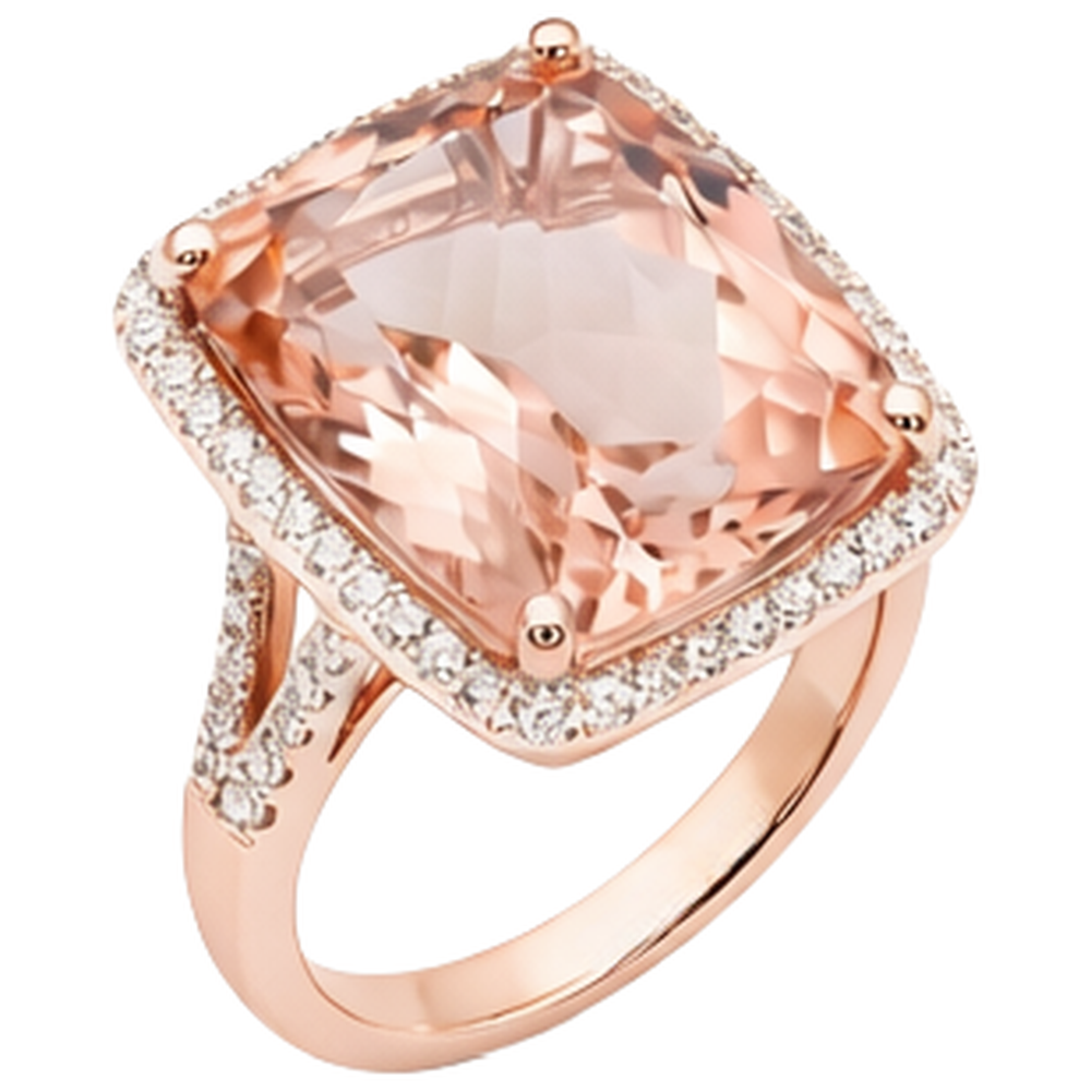 echter round morganit 13.90Karat ring Draufsicht