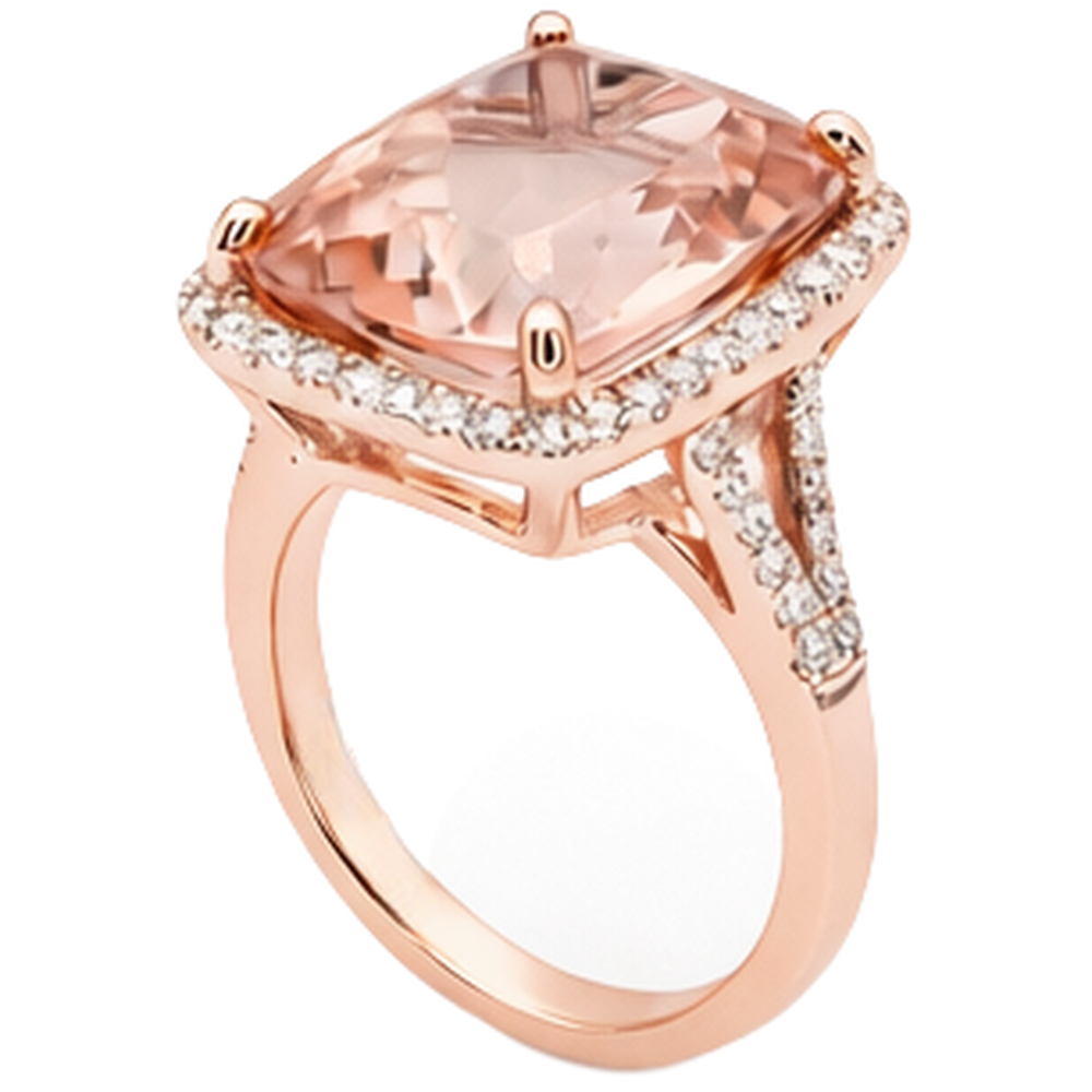 echter round morganit 13.90Karat ring Profilansicht