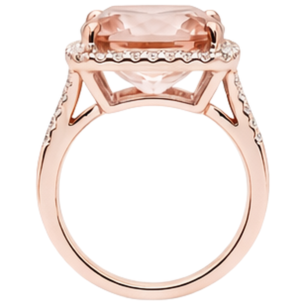 echter round morganit 13.90Karat ring auf Weiß