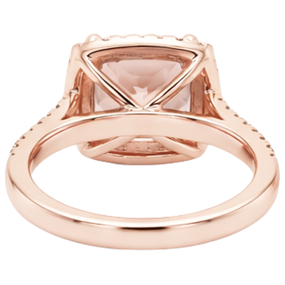 echter round morganit 12.75Karat ring auf Weiß