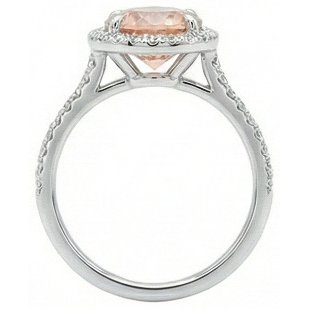 Halo Morganit und Diamanten 15,50 Karat Ring Weißgold 14K