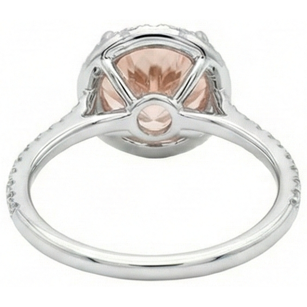 Halo Morganit und Diamanten 15,50 Karat Ring Weißgold 14K
