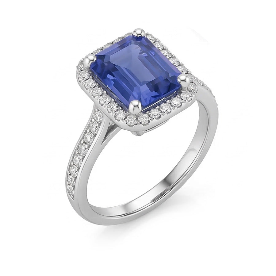 echter round diamant 3.50Karat ring Profilansicht
