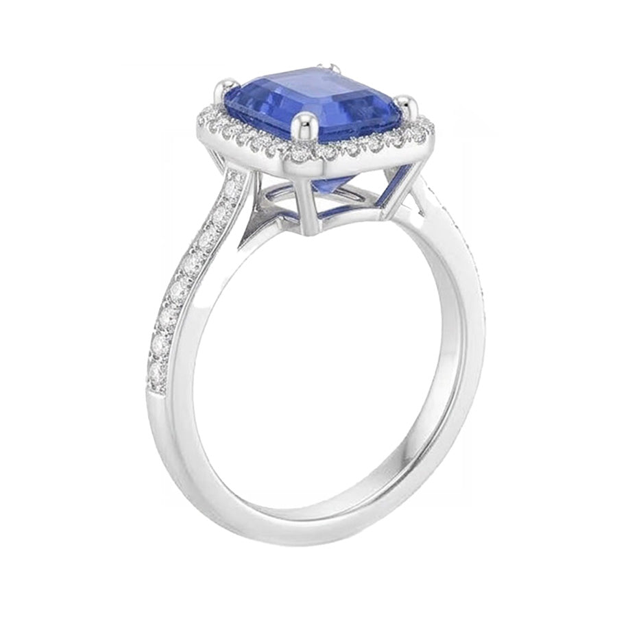 echter round diamant 3.50Karat ring Dreiviertelansicht