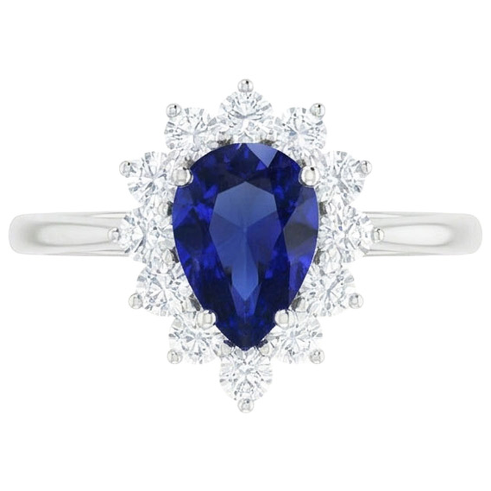 echter round diamant 2.25Karat ring Draufsicht