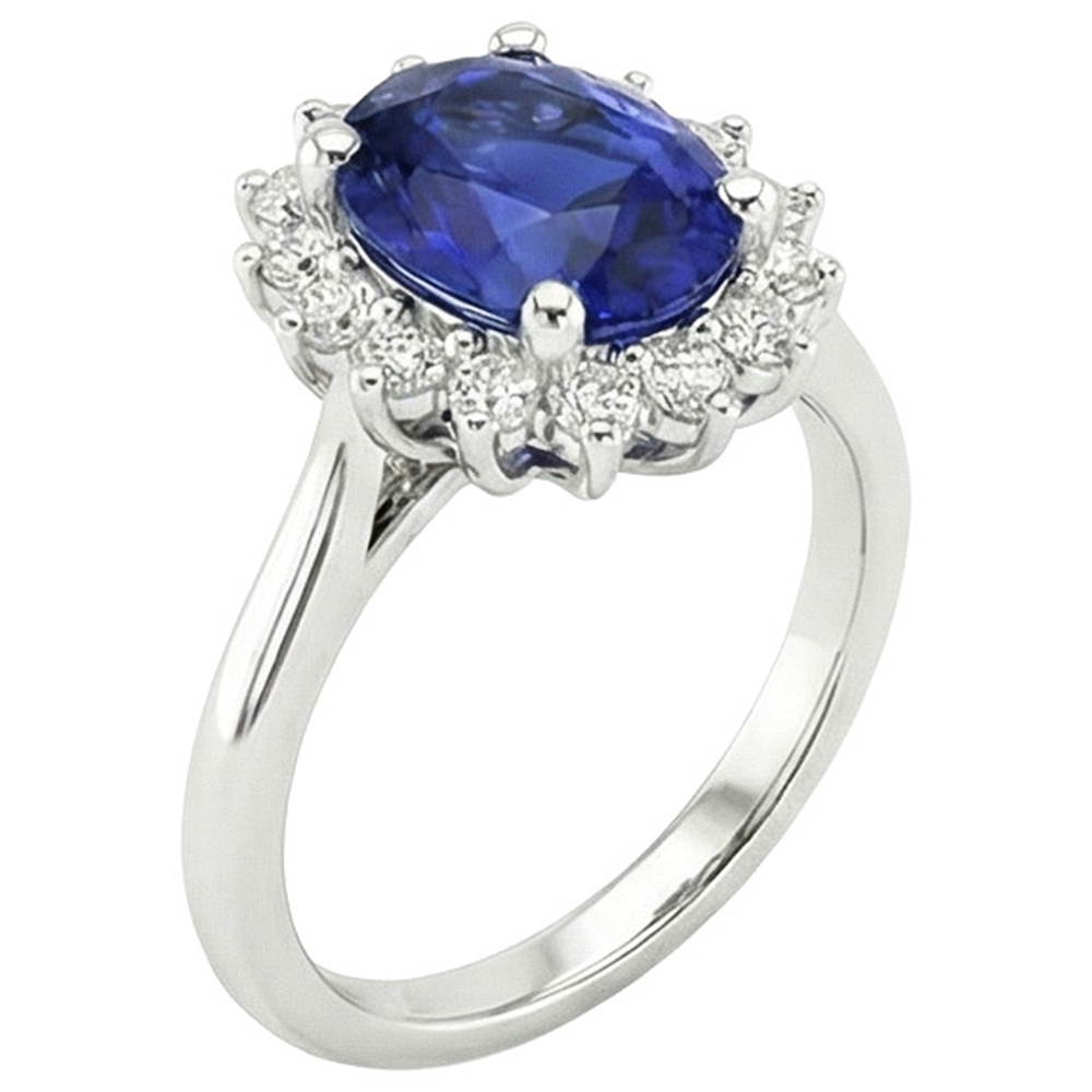 echter oval diamant 4Karat ring Draufsicht