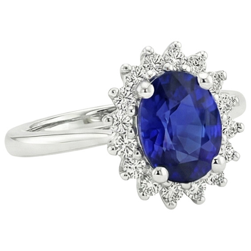 echter oval diamant 4Karat ring Profilansicht