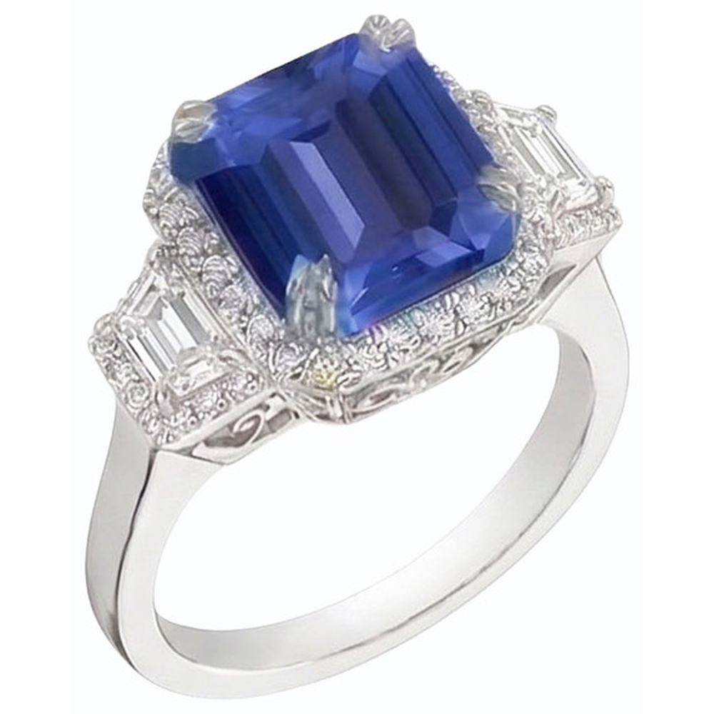 echter round diamant 4Karat ring Vorderansicht