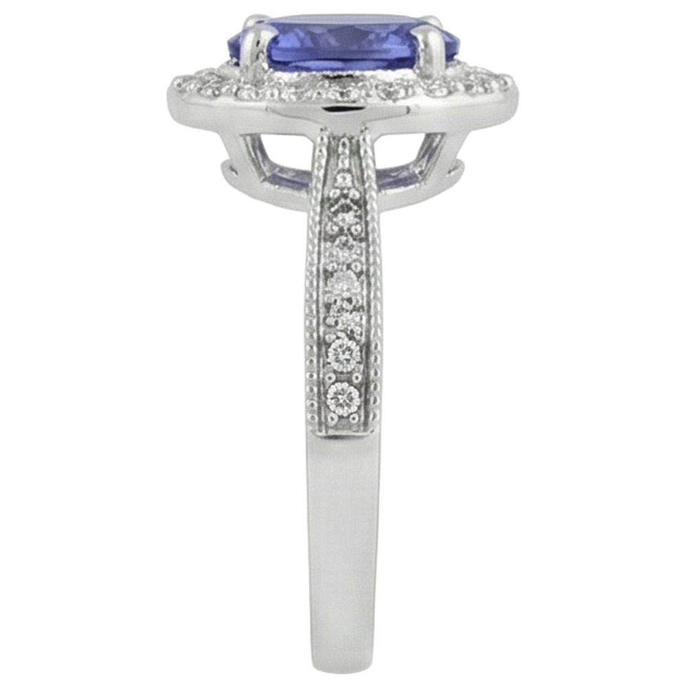 echter oval tansanit 10.25Karat ring Profilansicht