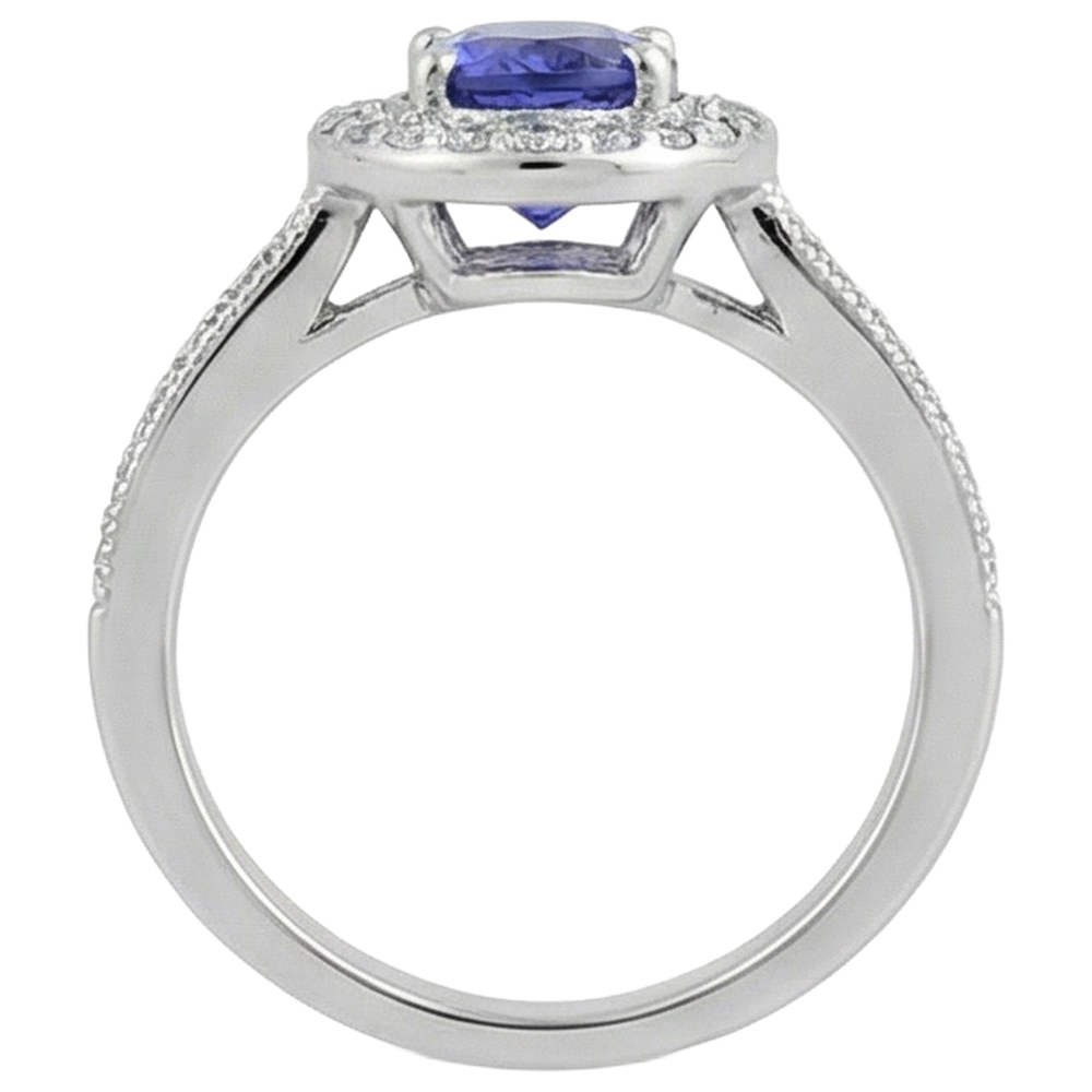 echter oval tansanit 10.25Karat ring auf Weiß