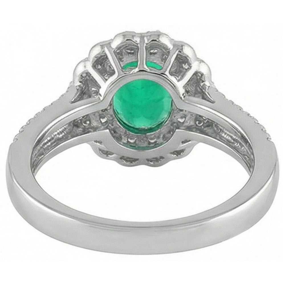 Authentischer Edler Smaragd Edelstein-Ring – Rückansicht