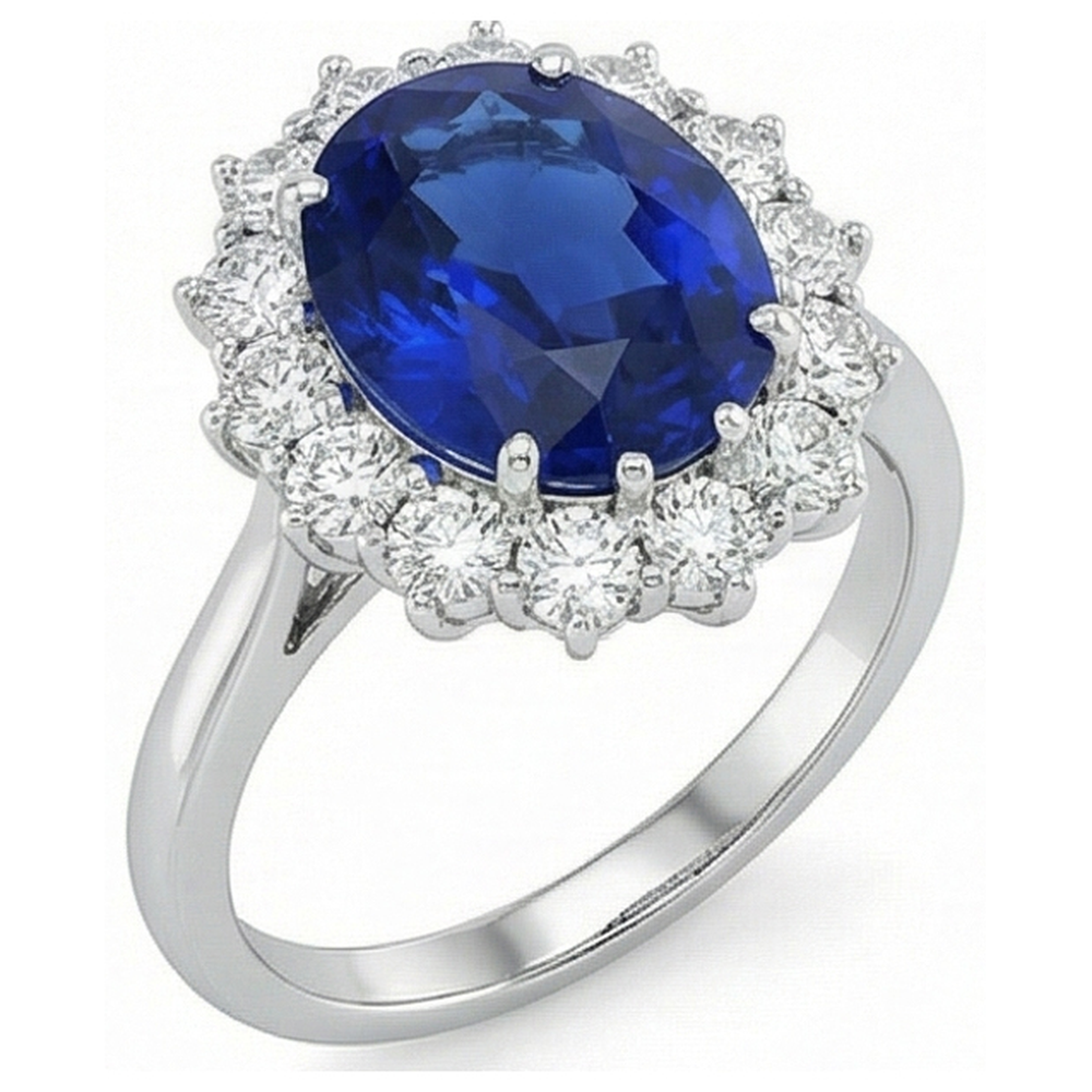 Kornblumenblauer Saphir Edelstein-Ring – Frontansicht