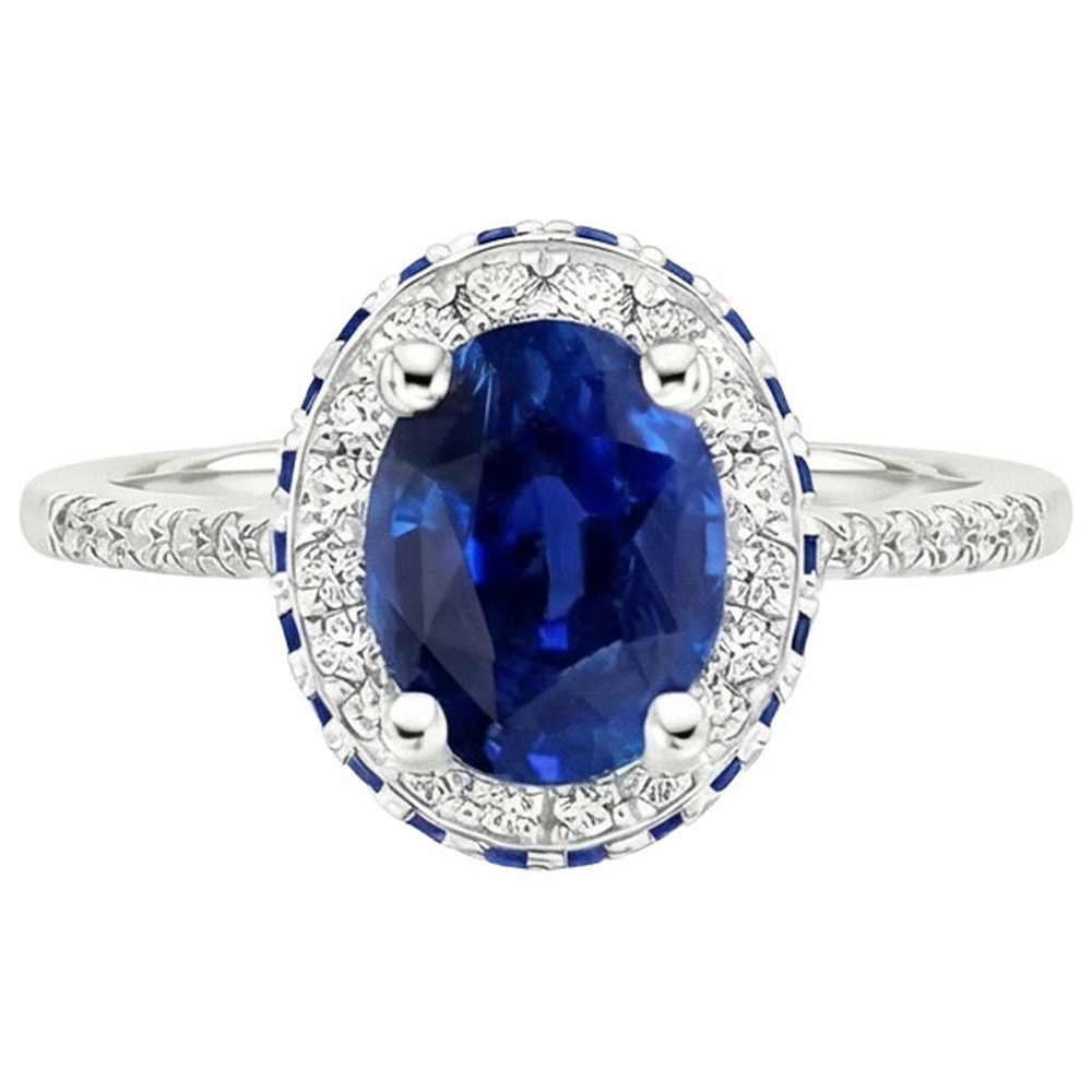 echter oval diamant 4.50Karat ring Draufsicht