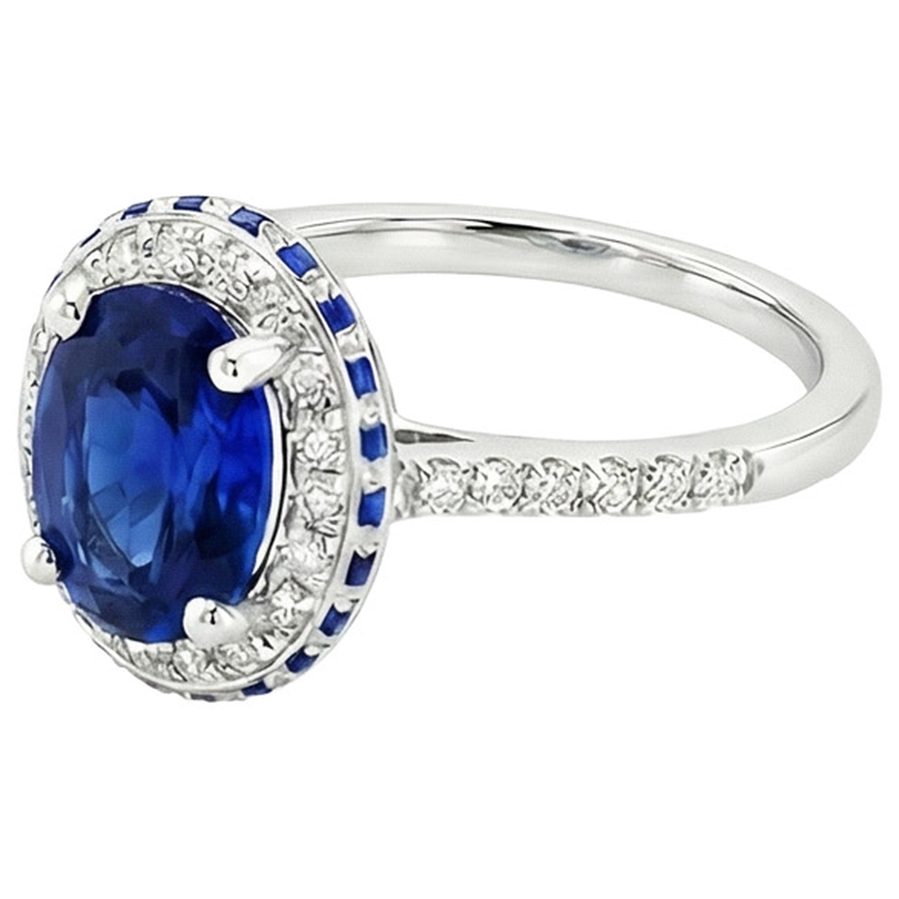 echter oval diamant 4.50Karat ring Profilansicht