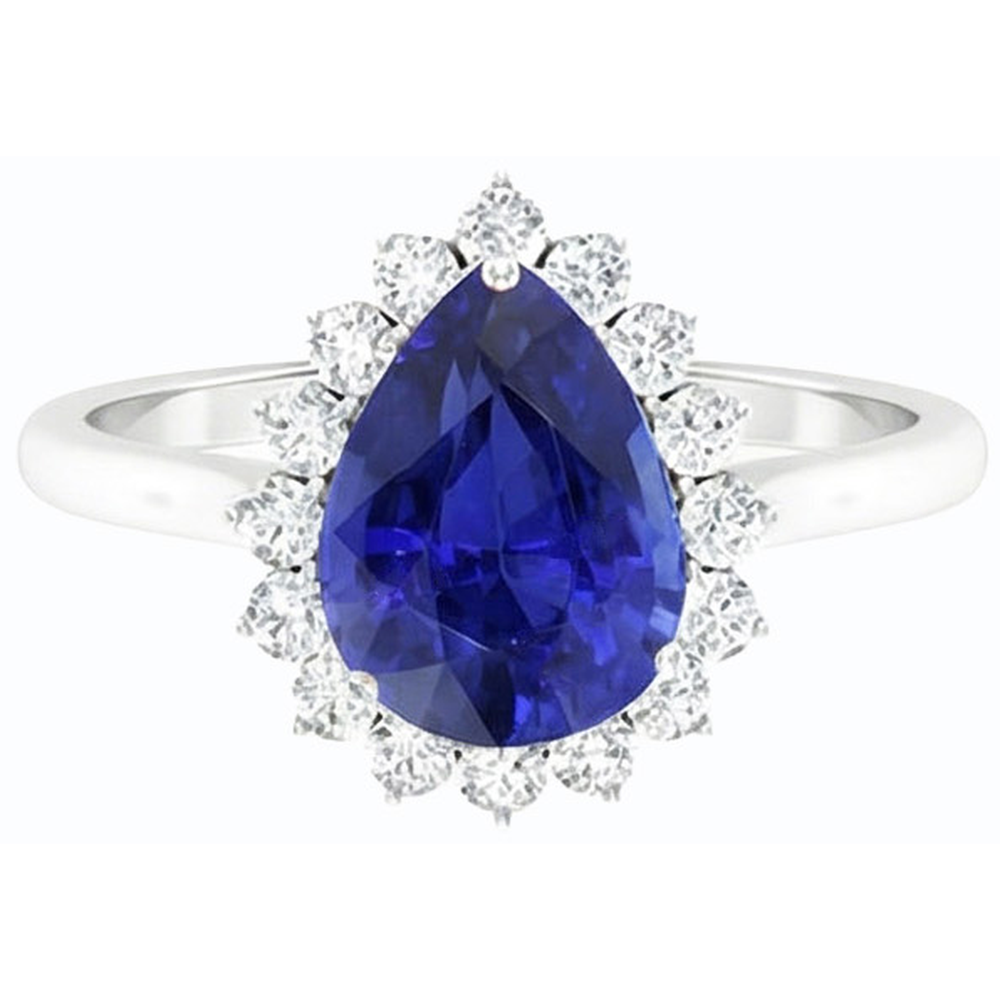 echter pear diamant 3.50Karat ring auf Weiß