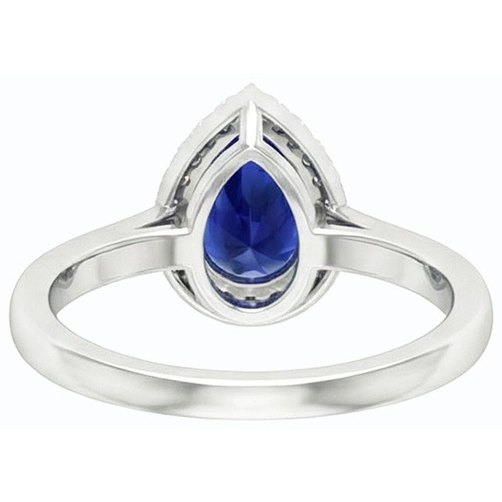 echter pear diamant 3Karat ring Draufsicht