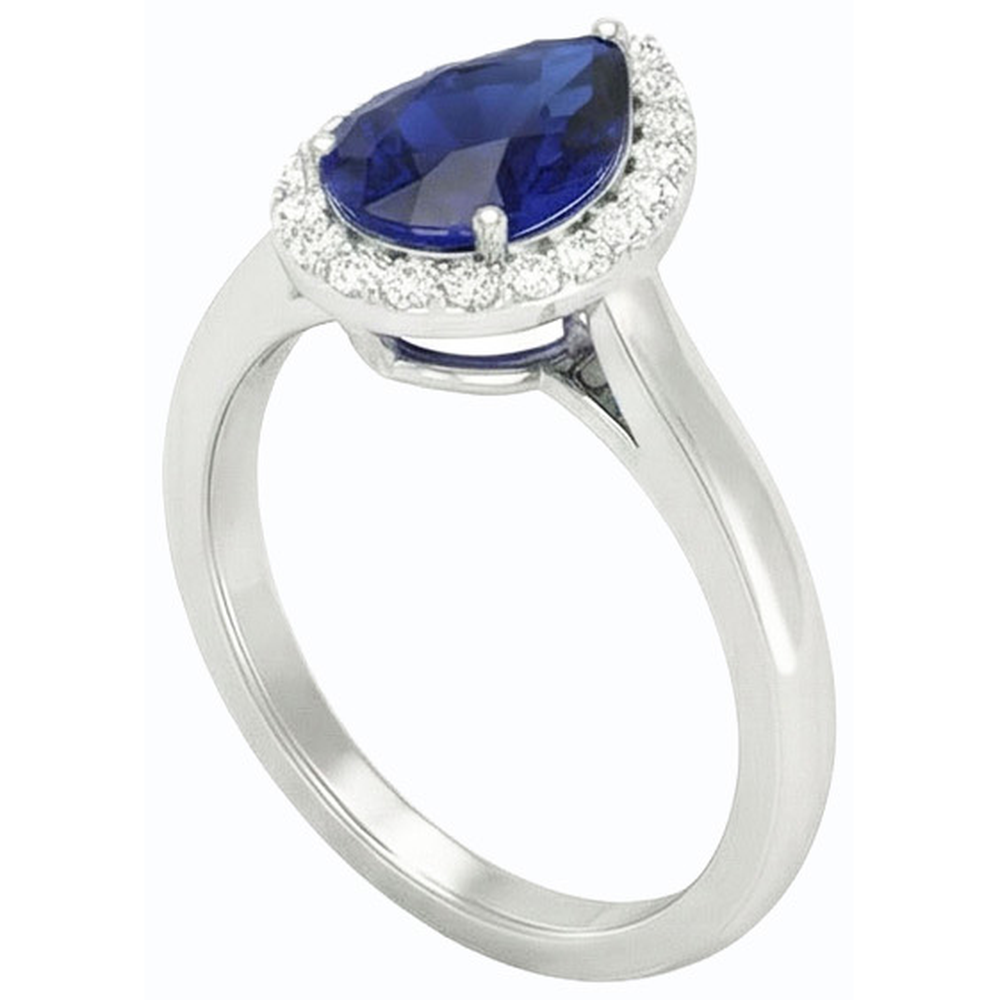 echter pear diamant 3Karat ring Profilansicht