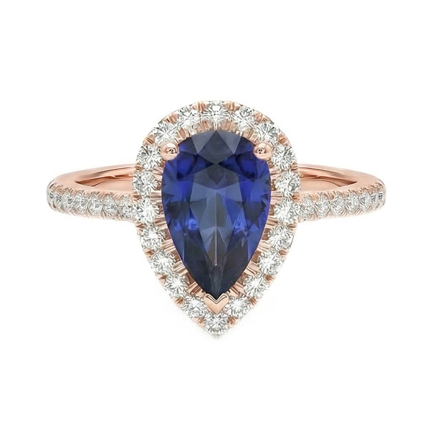 echter pear diamant 3Karat ring Seitenansicht
