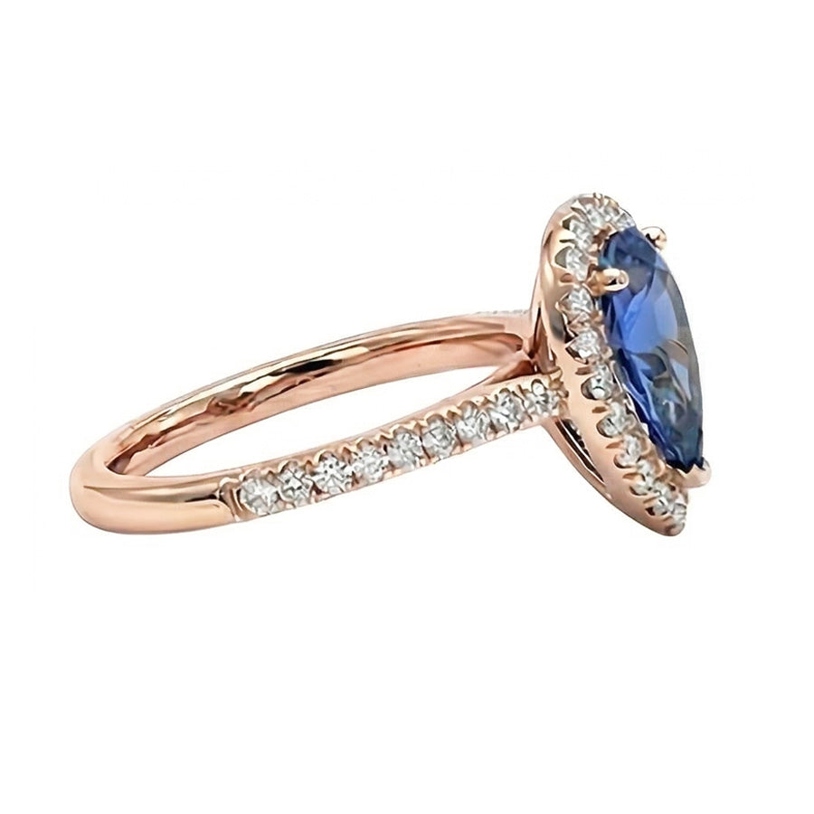 echter pear diamant 3Karat ring Detailansicht