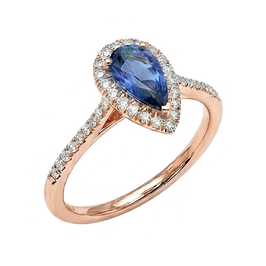 echter pear diamant 3Karat ring Profilansicht