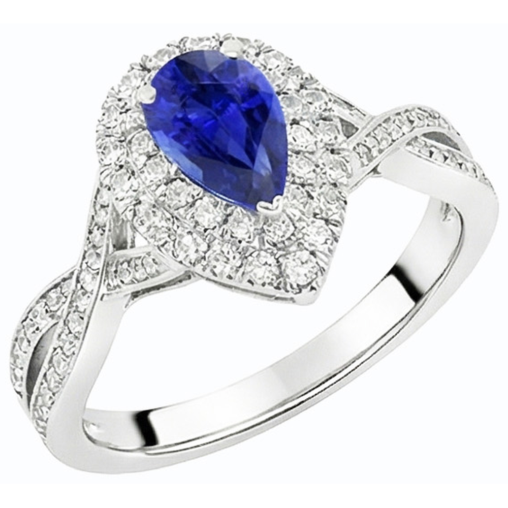 echter pear diamant 4.50Karat ring Detailansicht