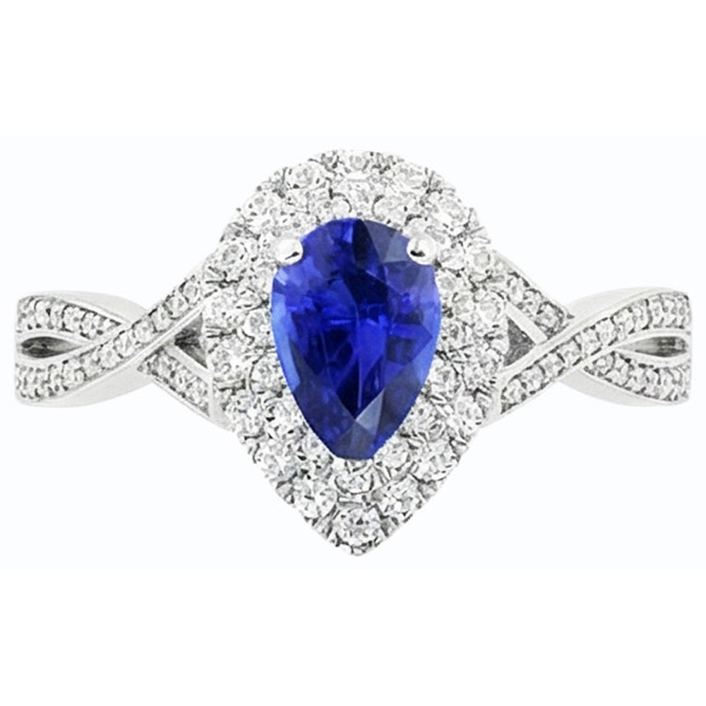 echter pear diamant 4.50Karat ring Profilansicht