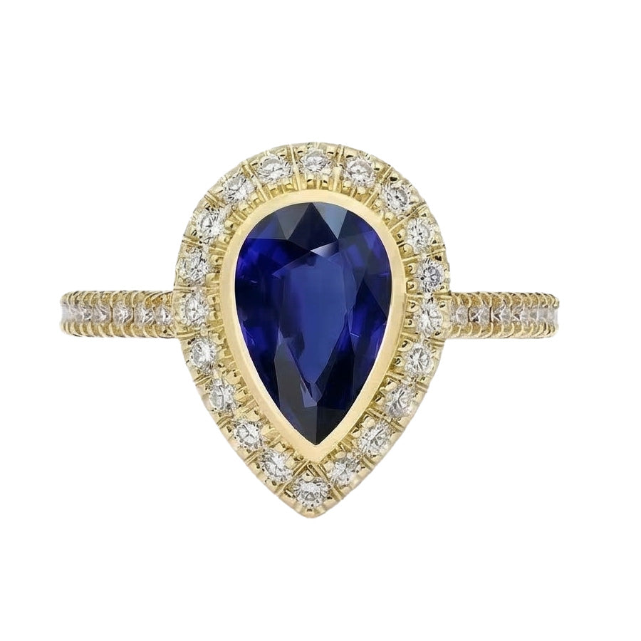echter pear diamant 4Karat ring Seitenansicht