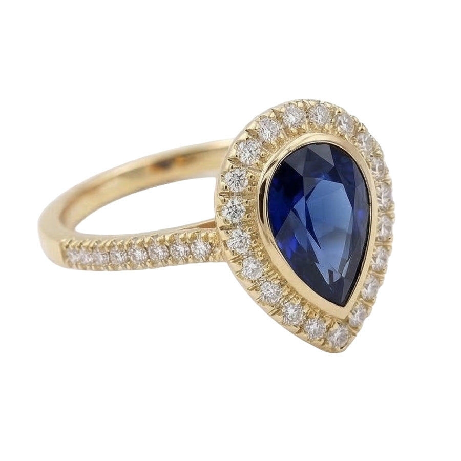 echter pear diamant 4Karat ring Detailansicht