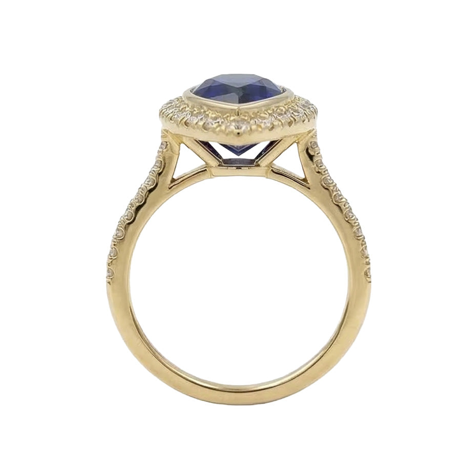 echter pear diamant 4Karat ring Draufsicht