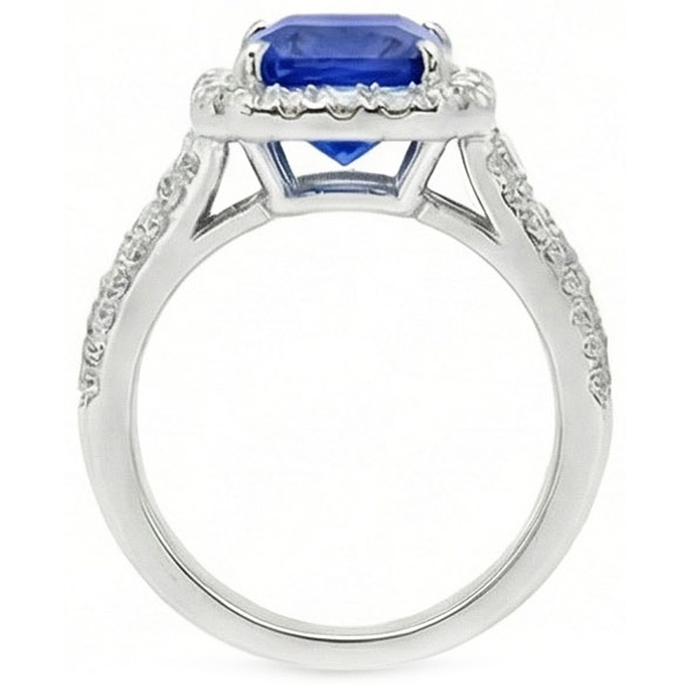 echter radiant diamant 3.50Karat ring Profilansicht
