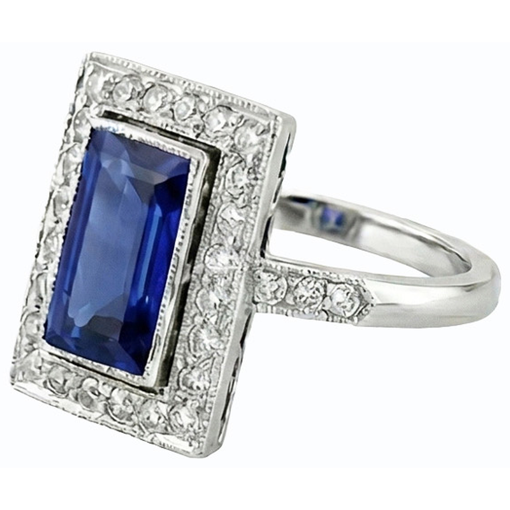 echter radiant diamant 4Karat ring Vorderansicht