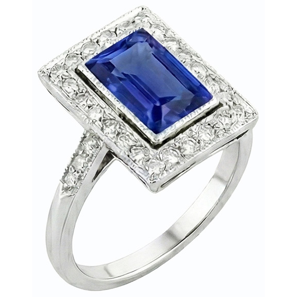 echter radiant diamant 4Karat ring Seitenansicht