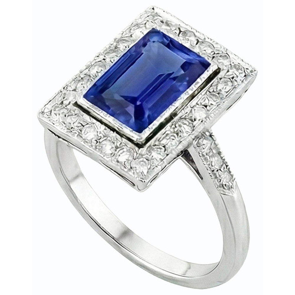 echter radiant diamant 4Karat ring Detailansicht