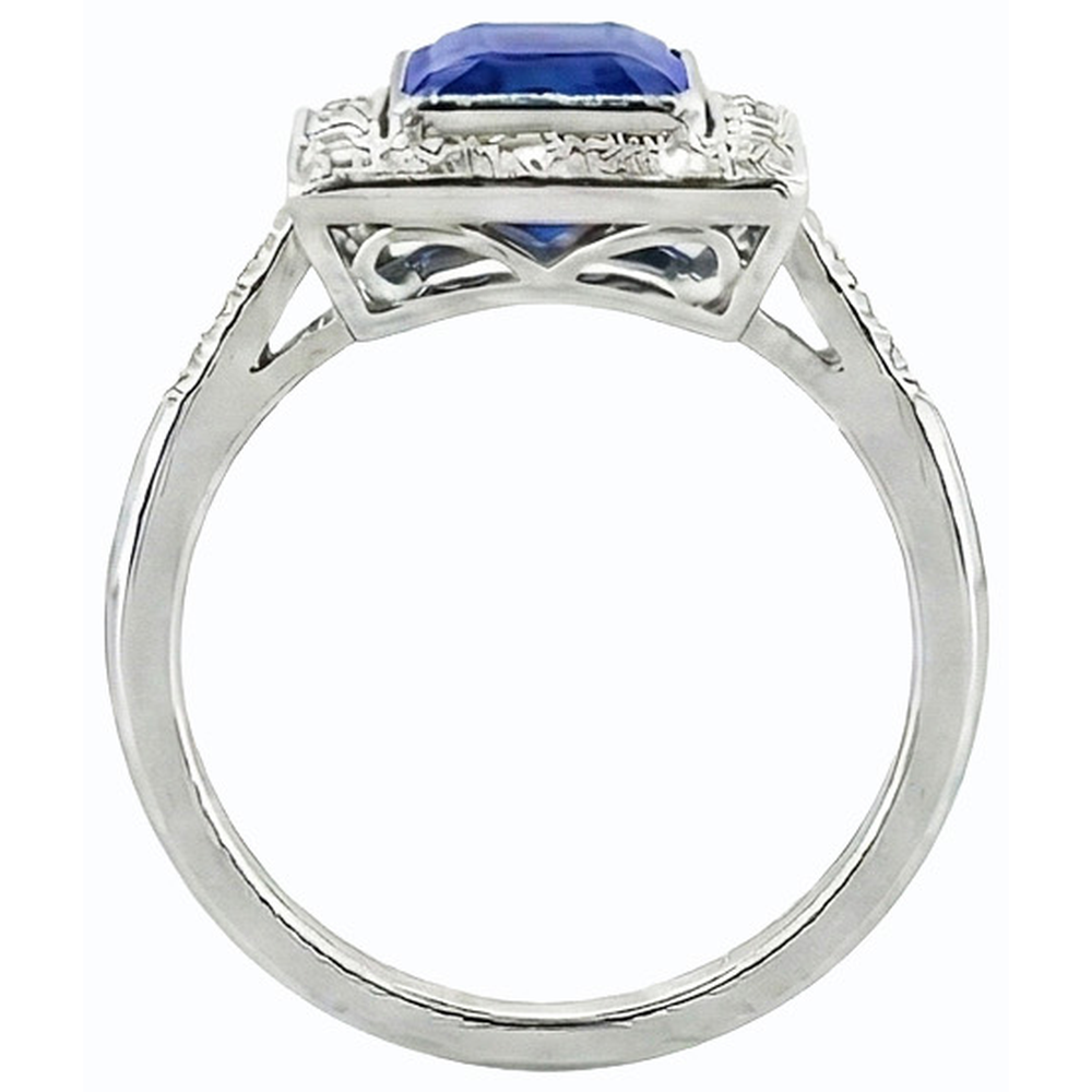 echter radiant diamant 4Karat ring Draufsicht