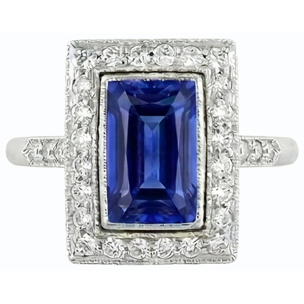 echter radiant diamant 4Karat ring Profilansicht