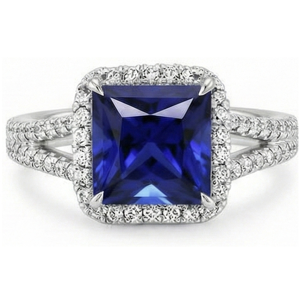 echter round diamant 6.5Karat ring auf Weiß